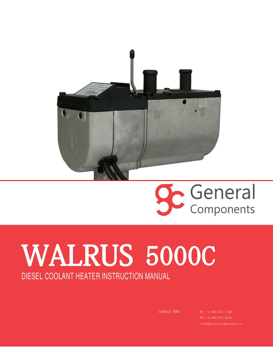 GENERAL COMPONENTS WALRUS 5000C INSTRUCTION MANUAL Pdf Download