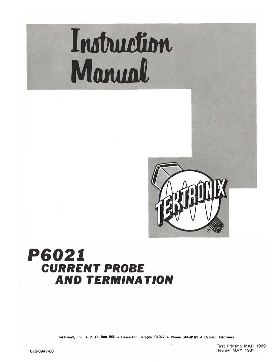 TEKTRONIX P6021 INSTRUCTION MANUAL Pdf Download | ManualsLib