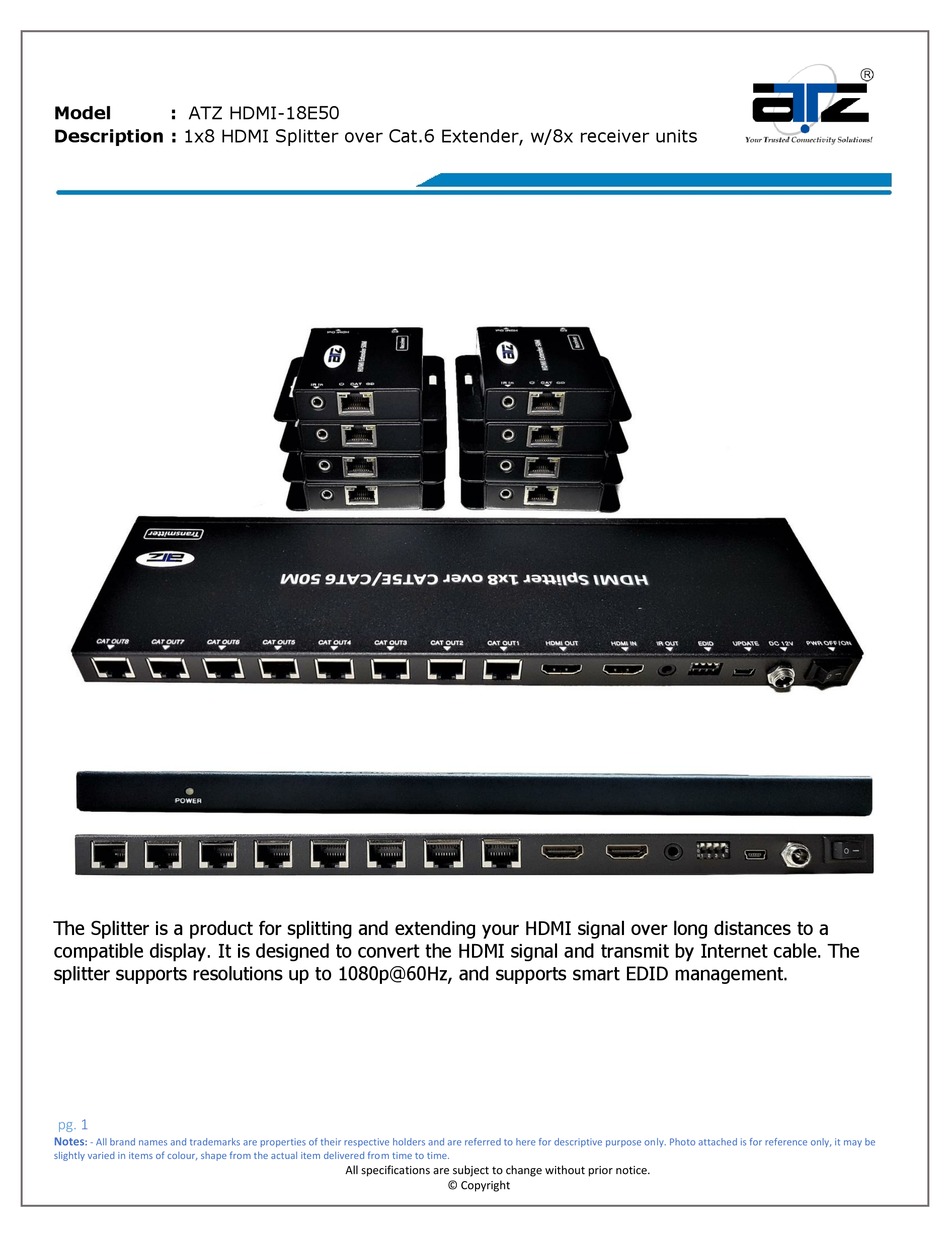 ATZ HDMI 18E50 MANUAL Pdf Download ManualsLib