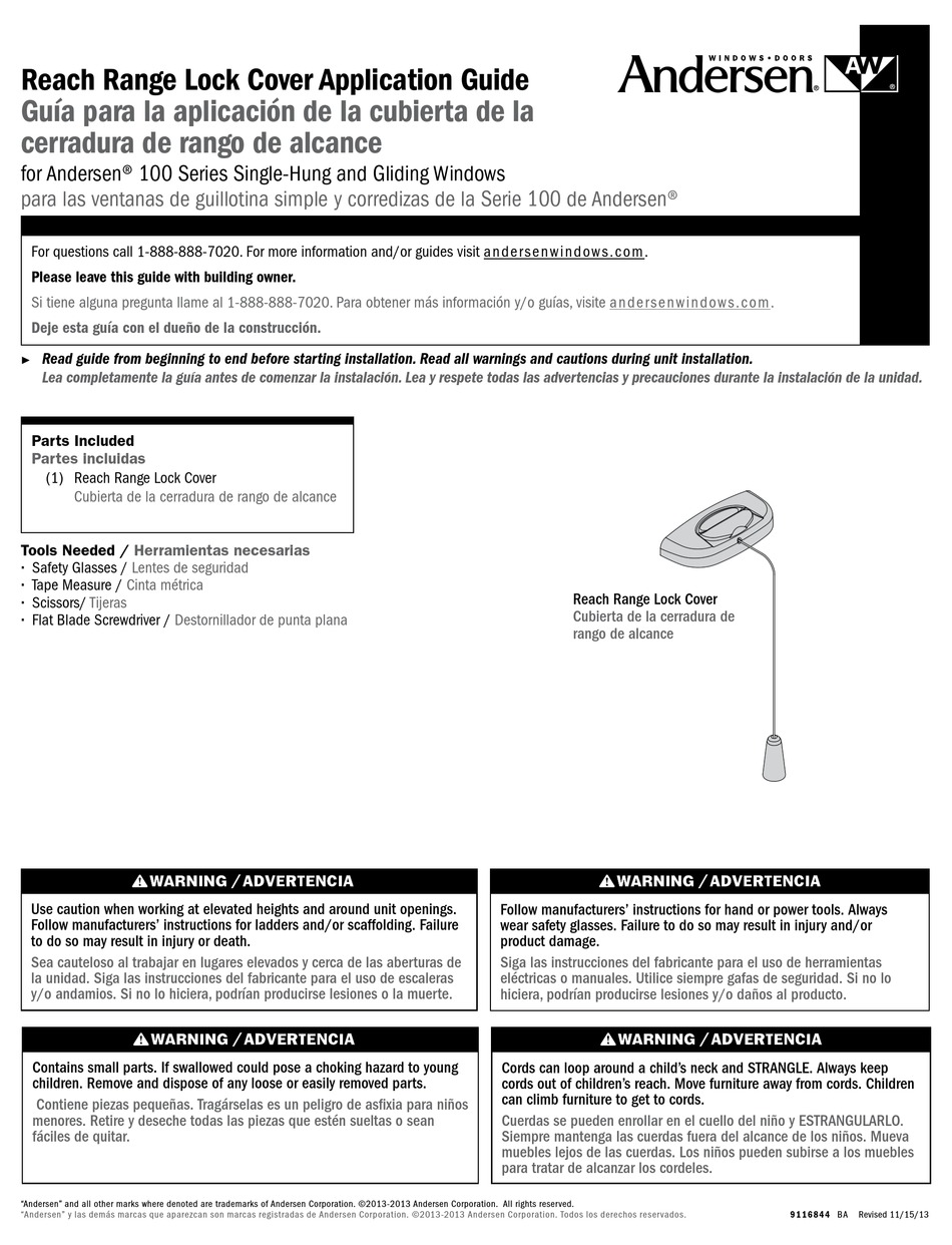 ANDERSEN WINDOWS & DOORS 100 SERIES APPLICATION MANUAL Pdf Download ManualsLib