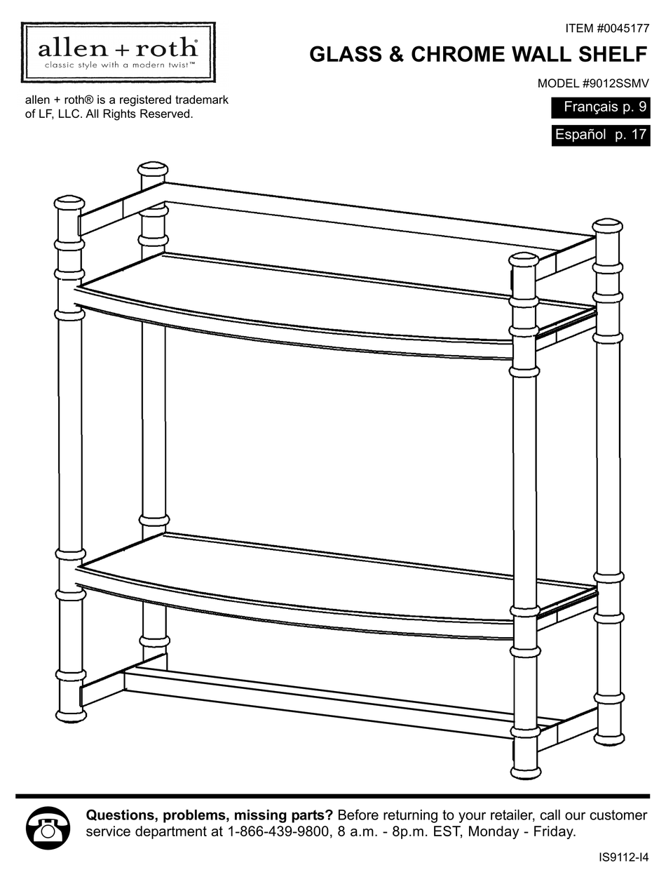 ALLEN + ROTH 9012SSMV ASSEMBLY INSTRUCTIONS MANUAL Pdf Download ManualsLib