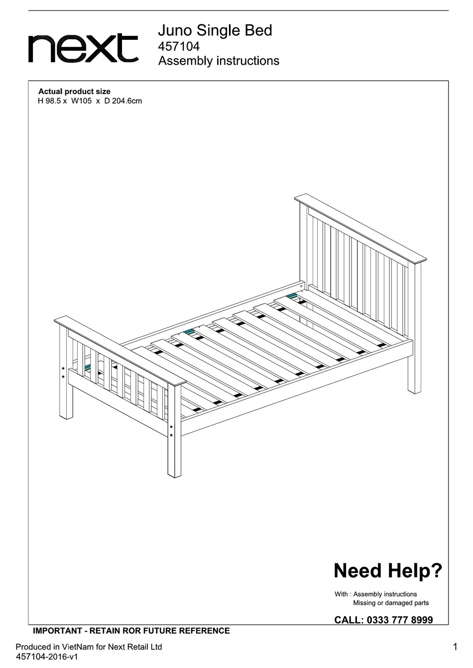 NEXT JUNO 457104 ASSEMBLY INSTRUCTIONS MANUAL Pdf Download ManualsLib