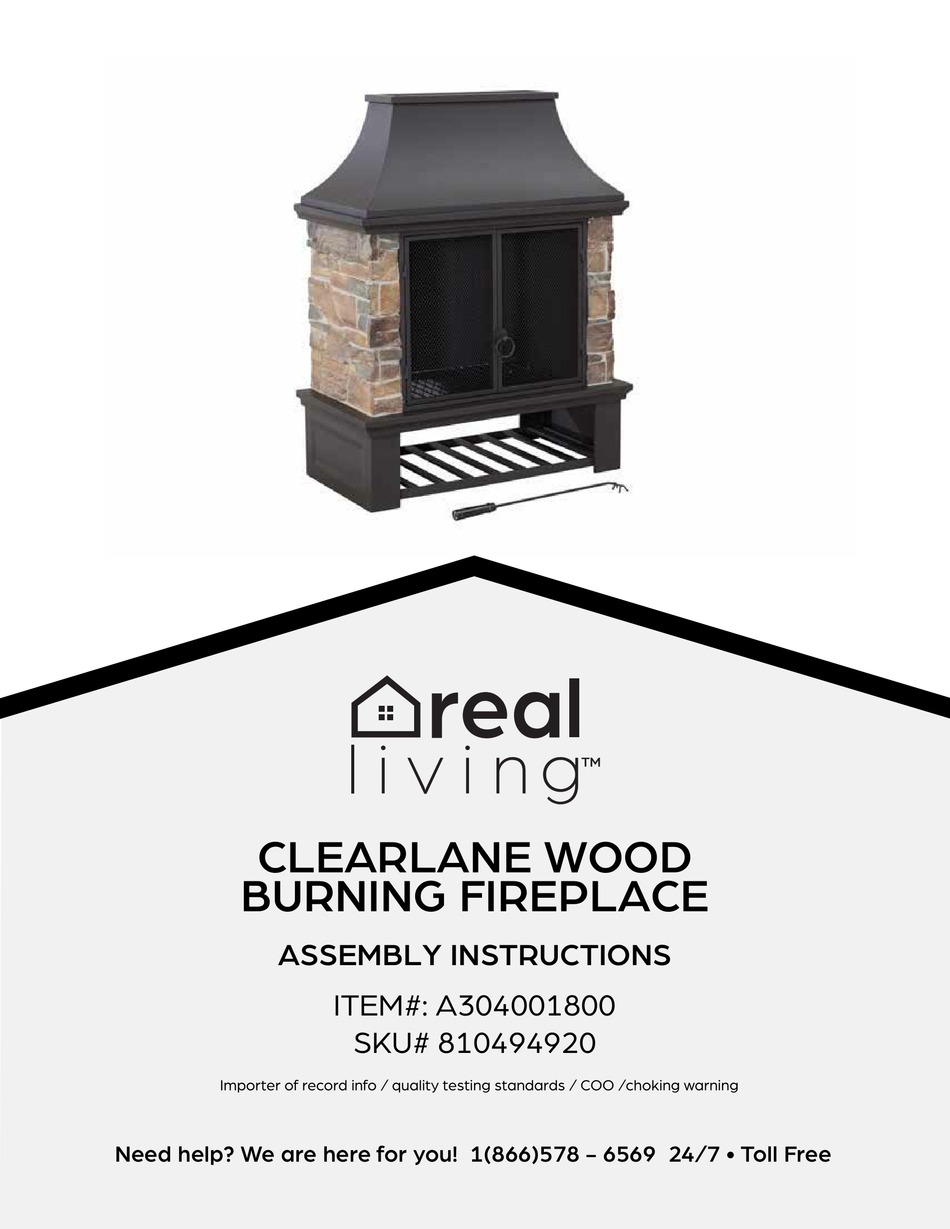 REAL LIVING CLEARLANE A304001800 ASSEMBLY INSTRUCTIONS MANUAL Pdf