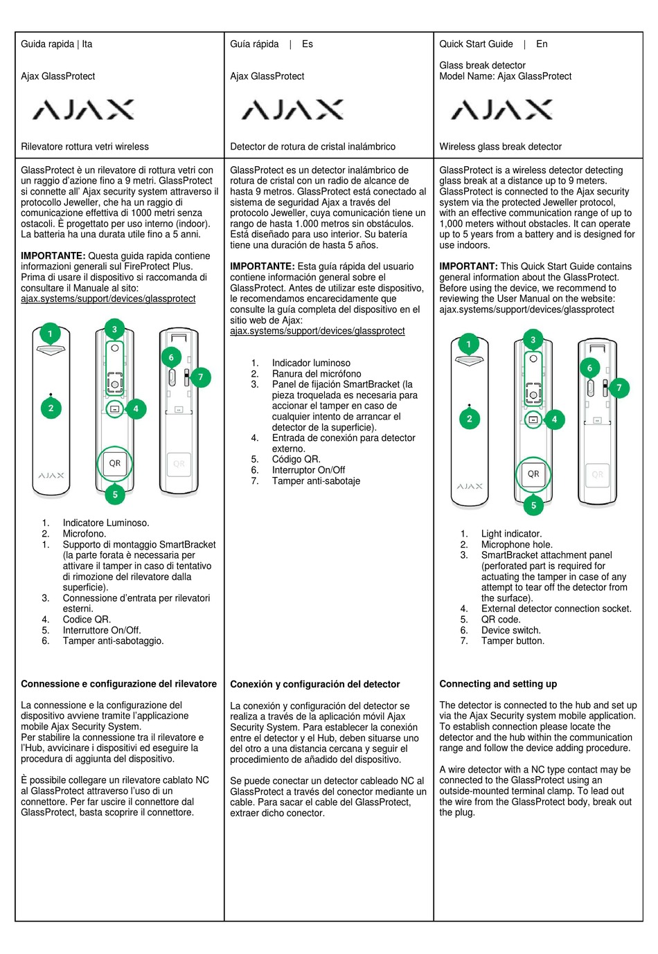 AJAX GLASSPROTECT QUICK START MANUAL Pdf Download ManualsLib