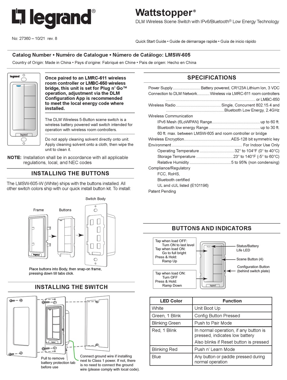 legrand-lmsw-605-w-quick-start-manual-pdf-download-manualslib