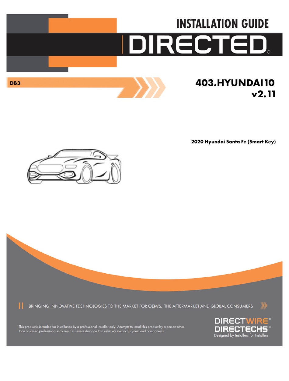 DIRECTECHS DIRECTED 403.HYUNDAI10 V2.11 INSTALLATION MANUAL Pdf