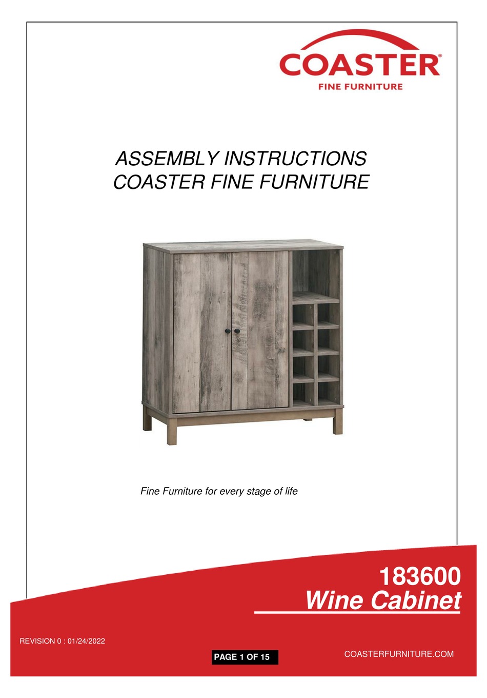 COASTER 183600 ASSEMBLY INSTRUCTIONS MANUAL Pdf Download ManualsLib