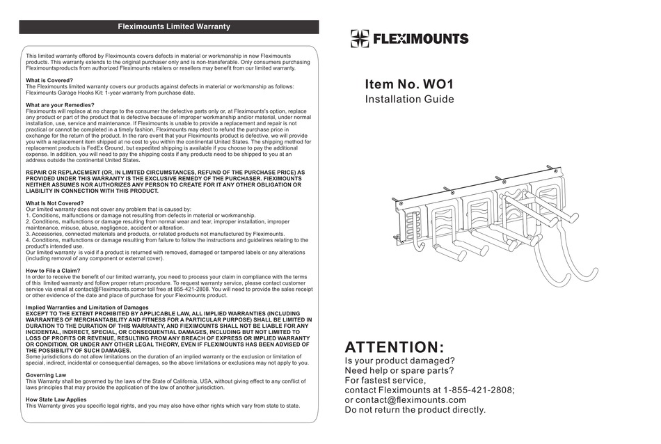 FLEXIMOUNTS WO1 INSTALLATION MANUAL Pdf Download ManualsLib
