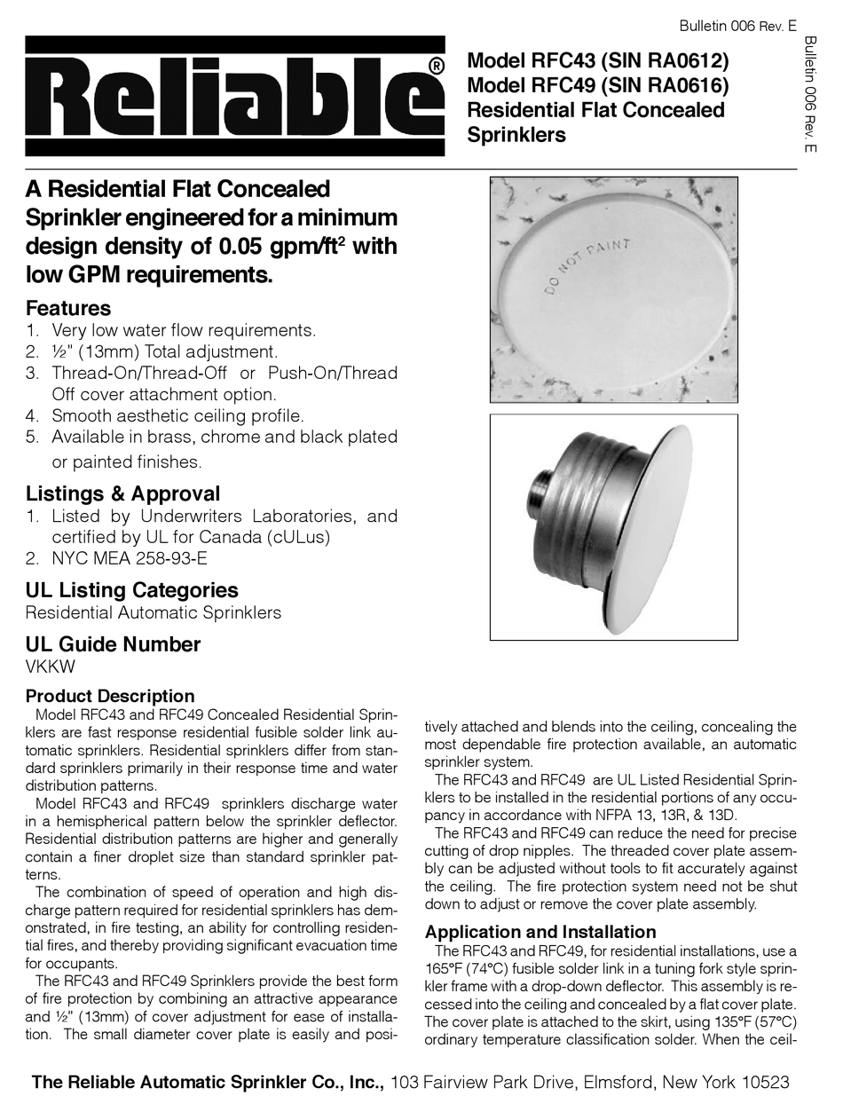 RELIABLE RFC43 QUICK START MANUAL Pdf Download ManualsLib