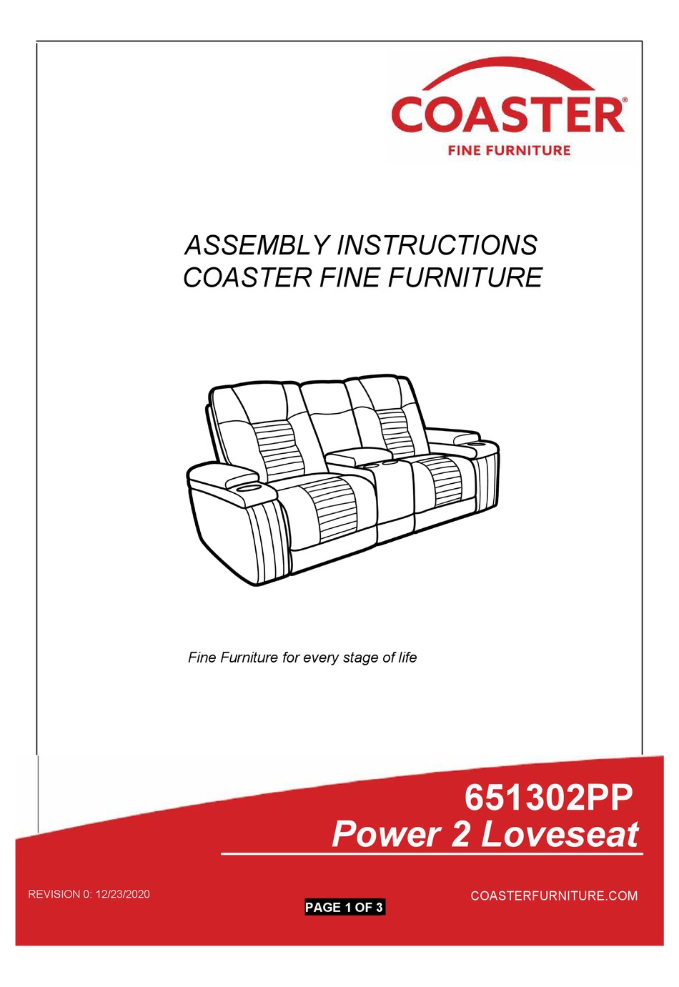 Coaster 651302pp Assembly Instructions Pdf Download Manualslib