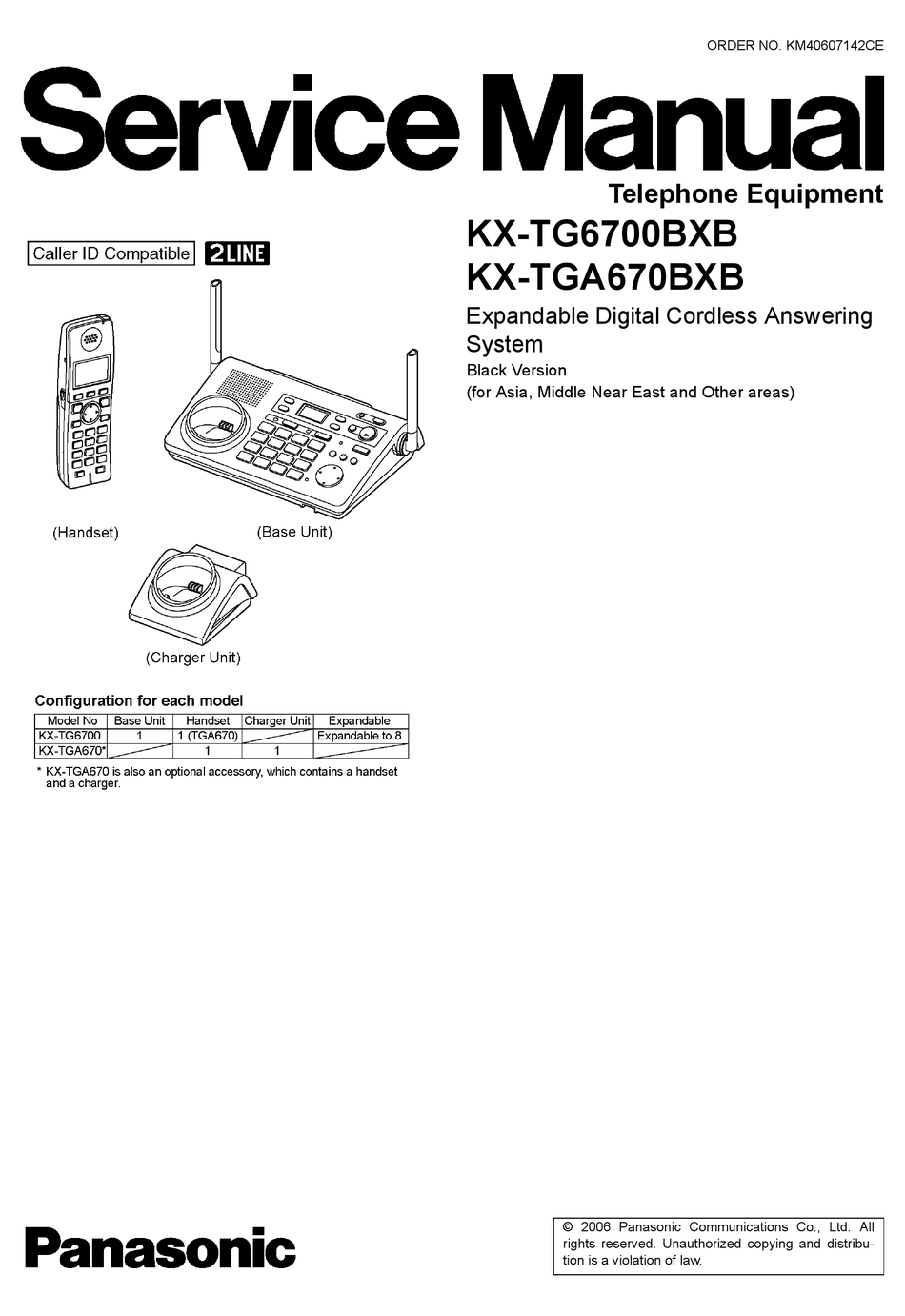 PANASONIC KX-TG6700BXB SERVICE MANUAL Pdf Download | ManualsLib