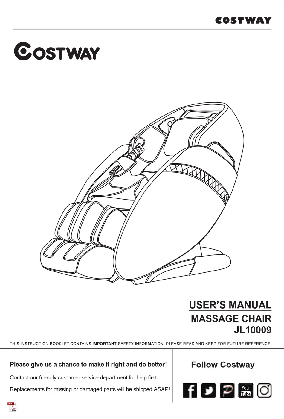 COSTWAY JL10009 USER MANUAL Pdf Download ManualsLib