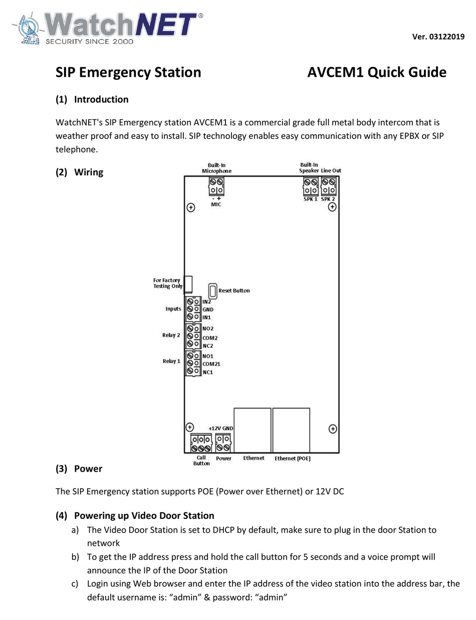 AVCEM1 QUICK MANUAL Pdf Download ManualsLib
