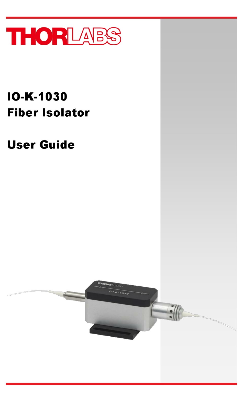 THORLABS IO-K-1030 USER MANUAL Pdf Download | ManualsLib