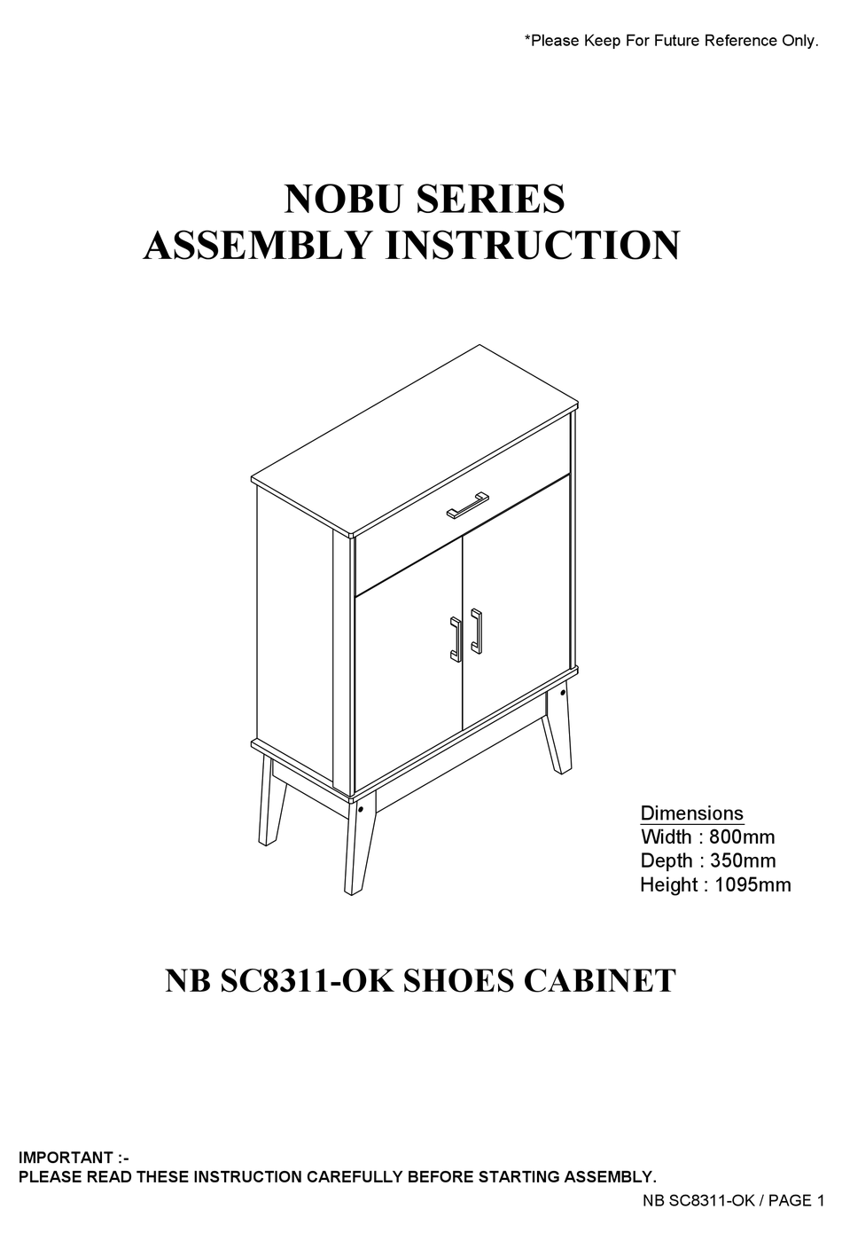 ELIVING FURNITURE NOBU SERIES ASSEMBLY INSTRUCTION MANUAL Pdf Download ManualsLib