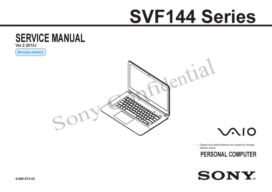 SONY VAIO SVF144 SERIES SERVICE MANUAL Pdf Download ManualsLib