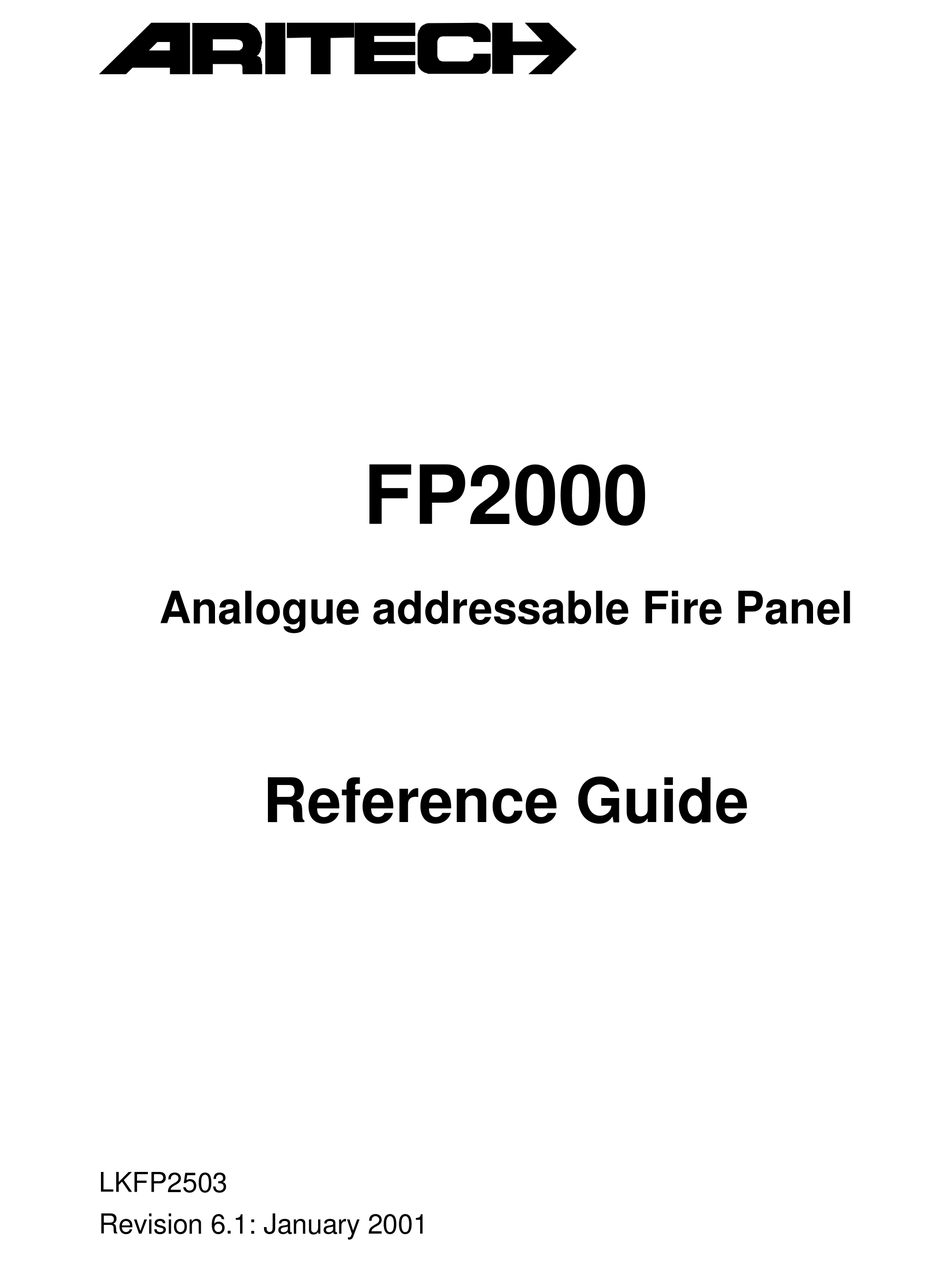 ARITECH FP2000 SERIES REFERENCE MANUAL Pdf Download ManualsLib