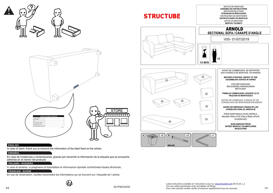 STRUCTUBE ARNOLD ASSEMBLING INSTRUCTIONS Pdf Download ManualsLib