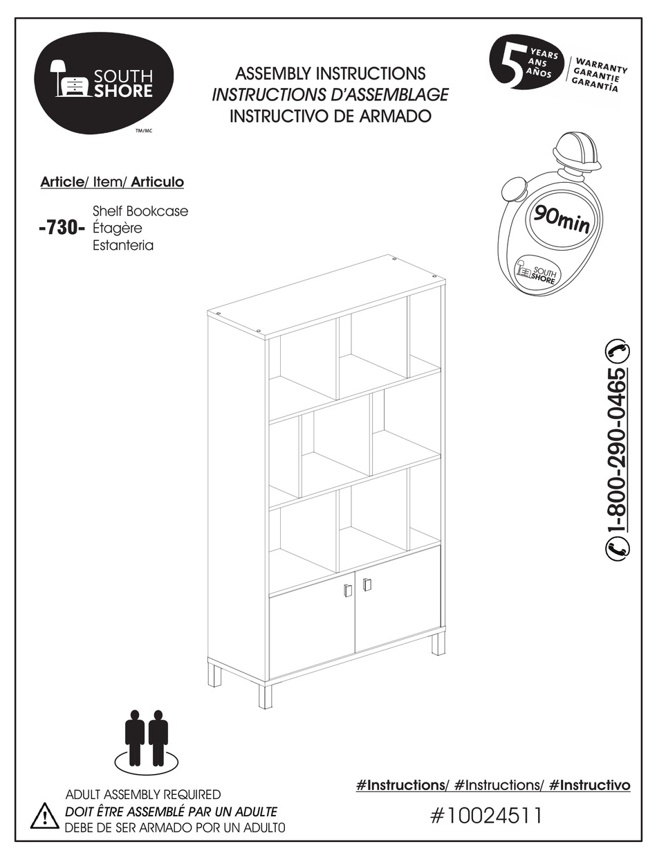 SOUTH SHORE 730 ASSEMBLY INSTRUCTIONS MANUAL Pdf Download ManualsLib