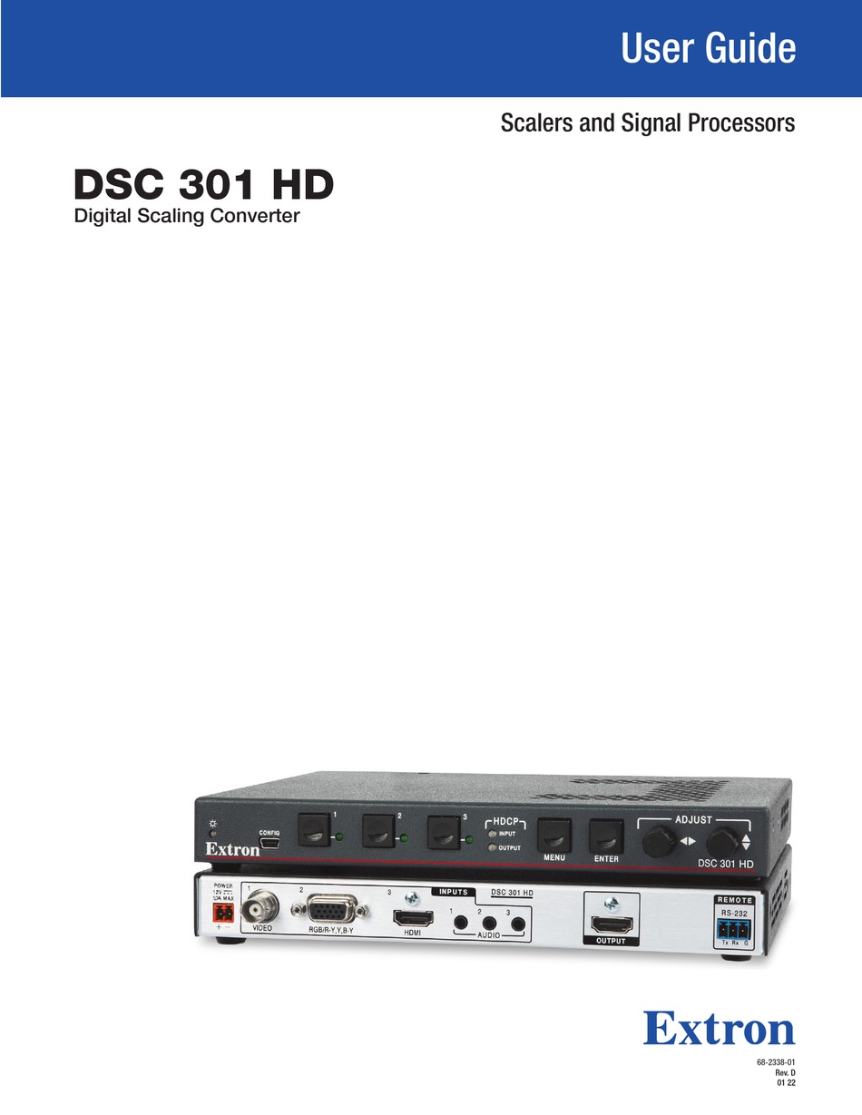 EXTRON ELECTRONICS DSC 301 HD USER MANUAL Pdf Download ManualsLib
