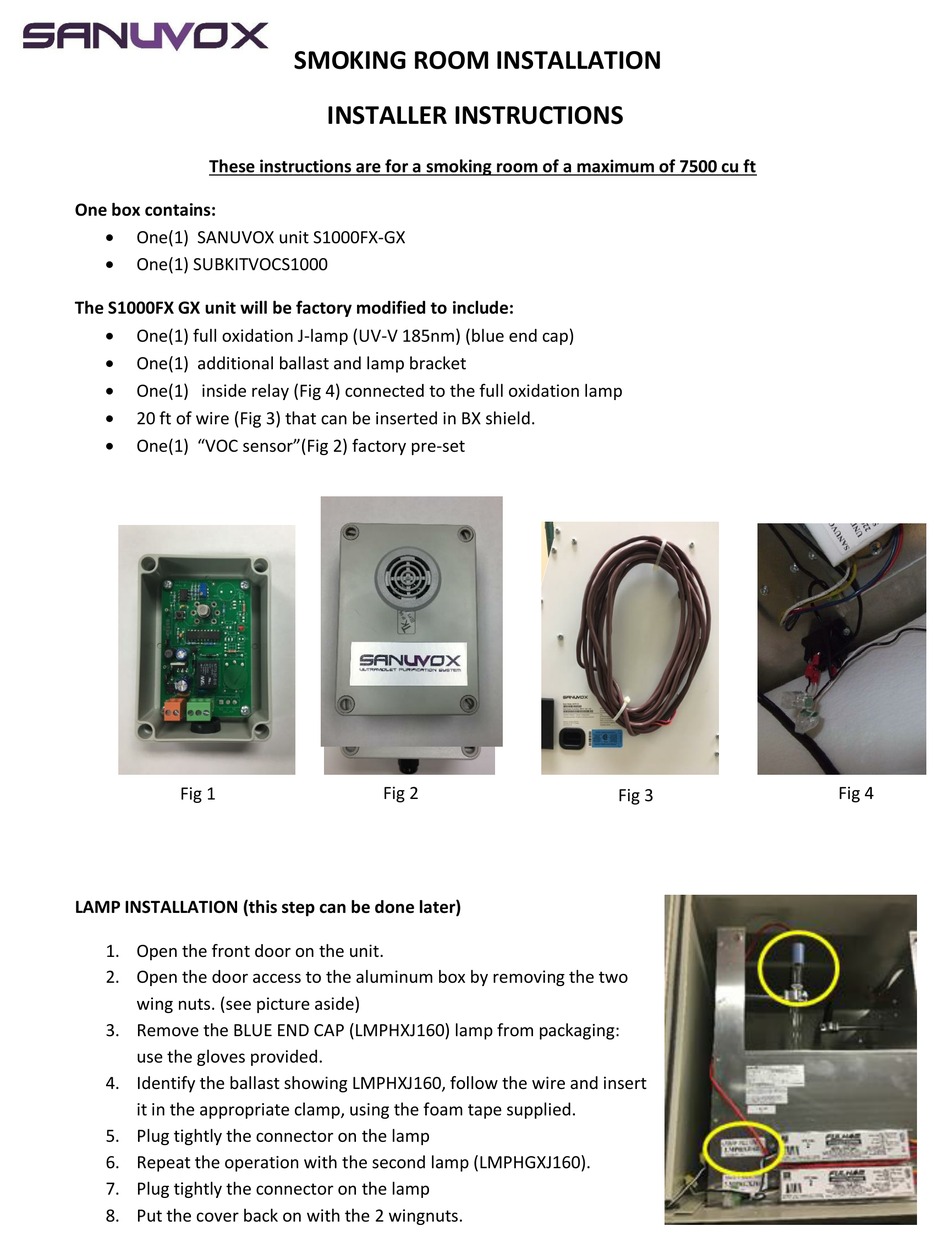 Sanuvox S1000fx Gx Installers Instructions Pdf Download Manualslib