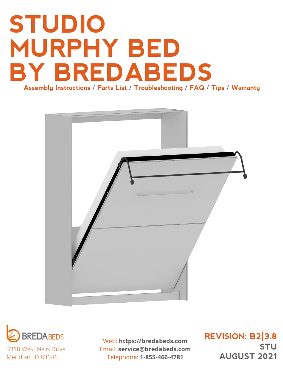 BREDABEDS STUDIO ASSEMBLY INSTRUCTIONS MANUAL Pdf Download ManualsLib