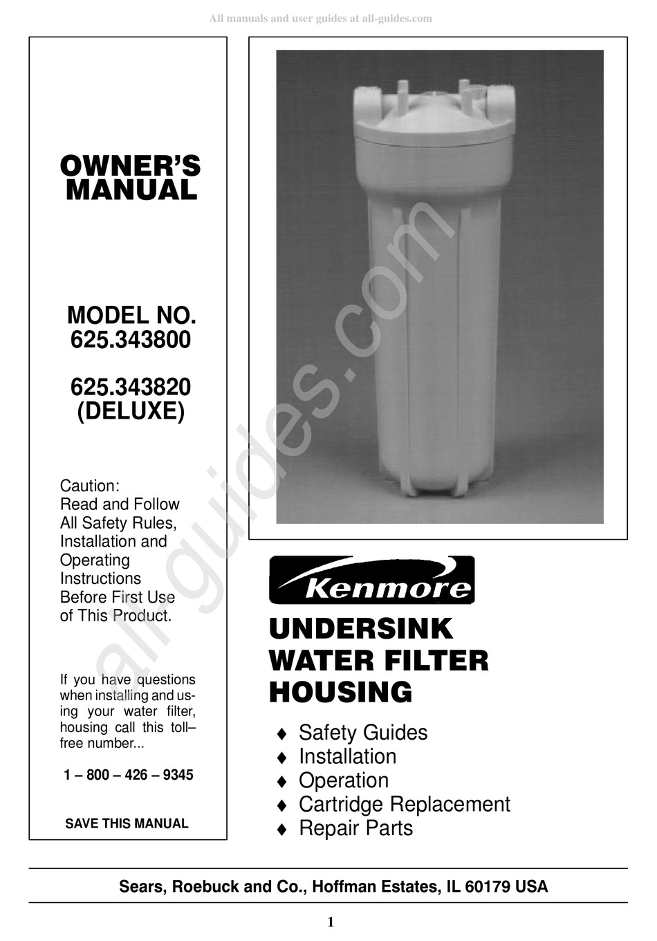 KENMORE 625.343800 OWNER'S MANUAL Pdf Download | ManualsLib