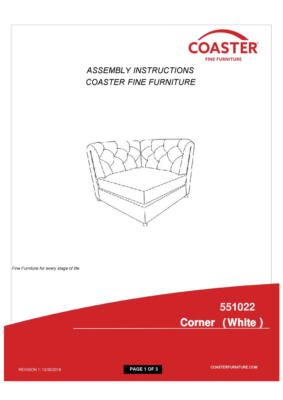 COASTER 551022 ASSEMBLY INSTRUCTIONS Pdf Download ManualsLib