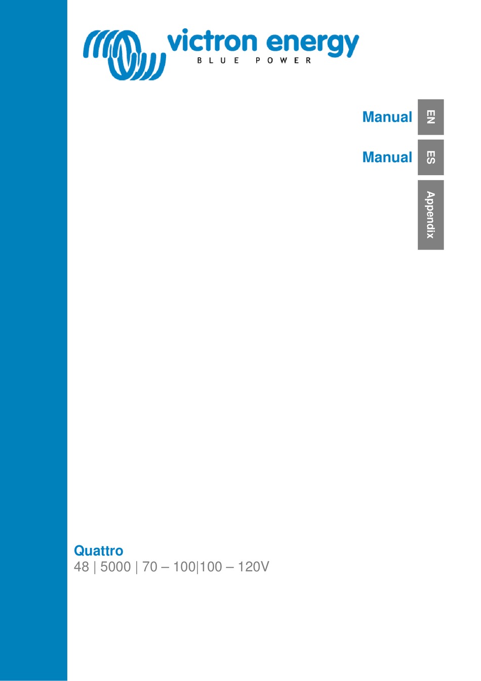 VICTRON ENERGY QUATTRO 48/5000/70100/100 120V MANUAL Pdf Download