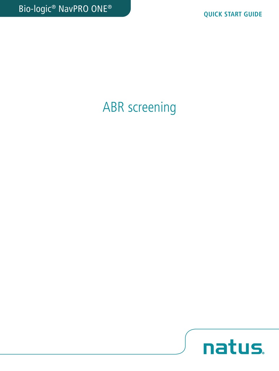 OTOMETRICS BIOLOGIC NAVPRO ONE QUICK START MANUAL Pdf Download
