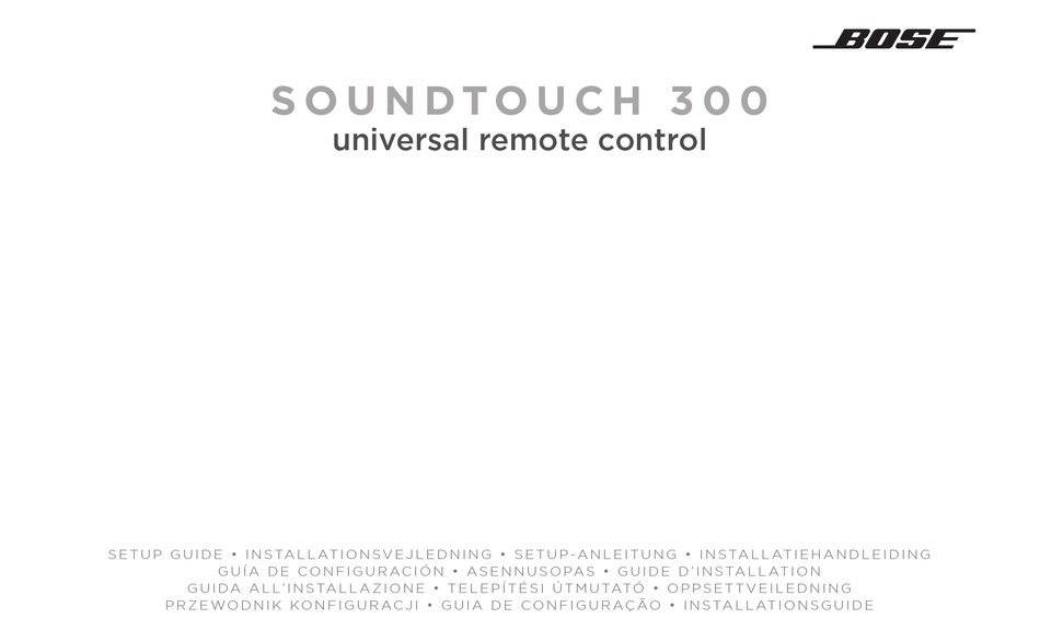 BOSE SOUNDTOUCH 300 SETUP MANUAL Pdf Download ManualsLib