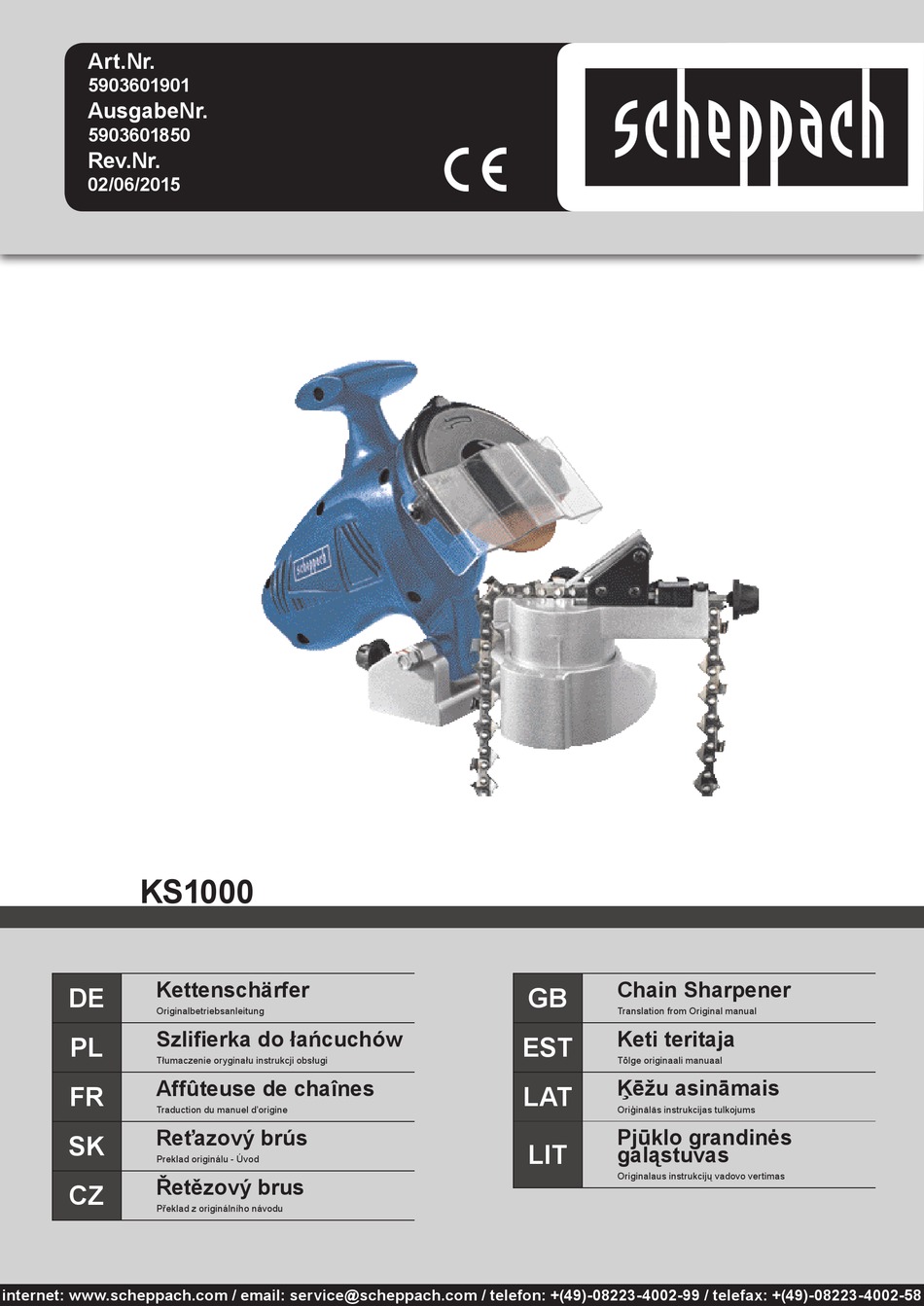 SCHEPPACH KS1000 TRANSLATION FROM ORIGINAL MANUAL Pdf Download | ManualsLib