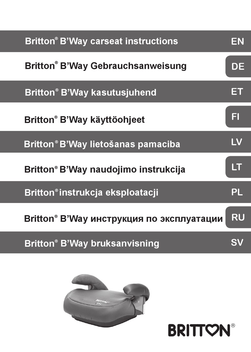 BRITTON B'WAY INSTRUCTIONS MANUAL Pdf Download ManualsLib