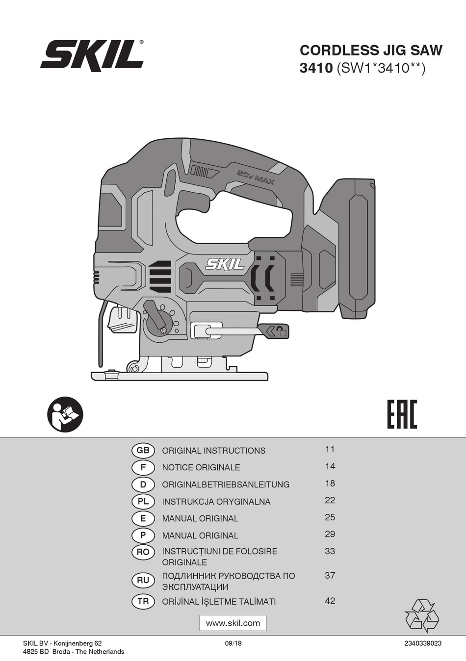SKIL 3410 ORIGINAL INSTRUCTIONS MANUAL Pdf Download ManualsLib