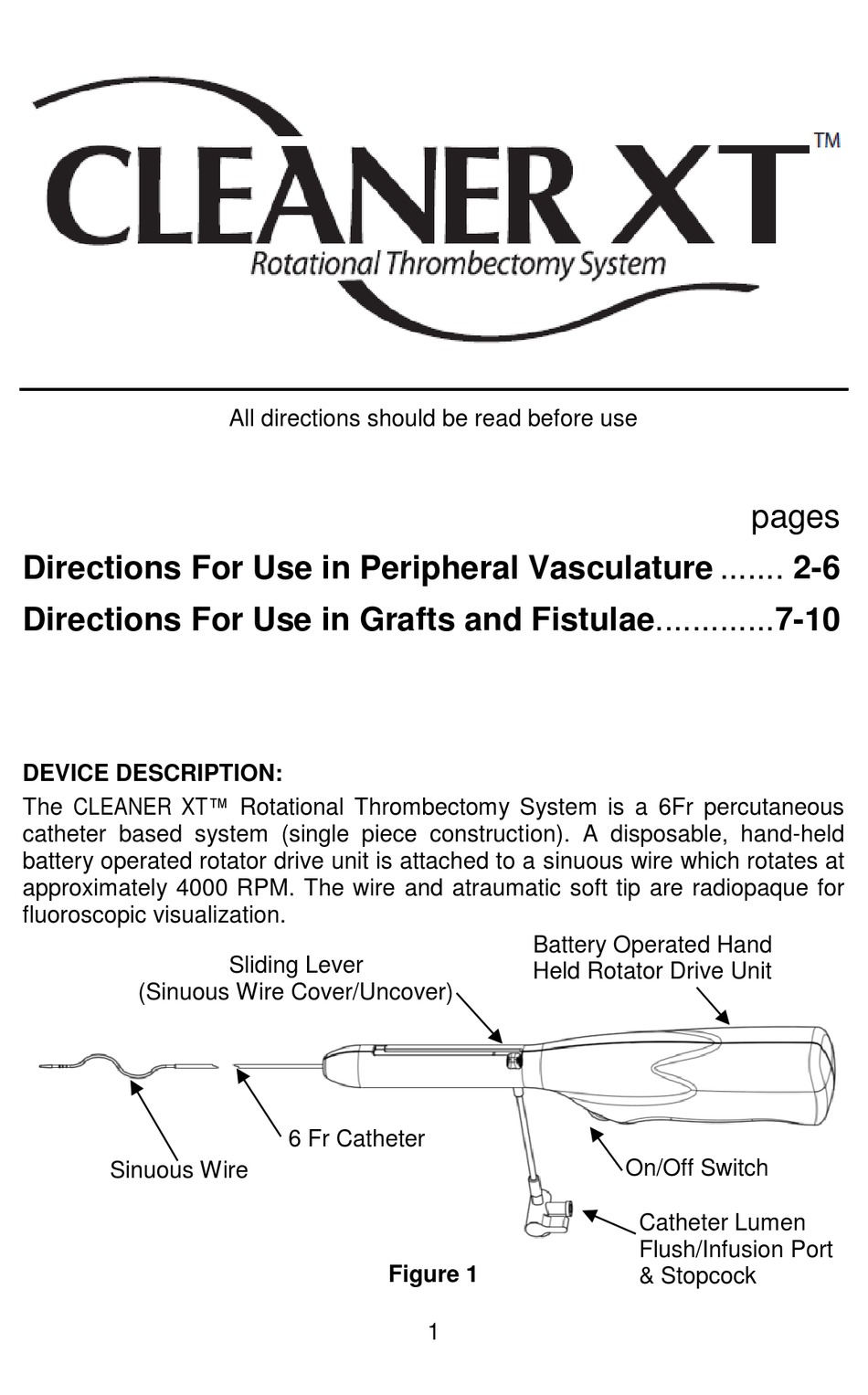 ARGON MEDICAL DEVICES CLEANER XT DIRECTIONS FOR USE MANUAL Pdf Download