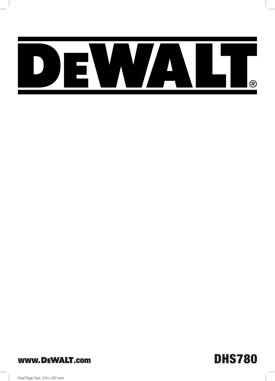 DEWALT DHS780 ORIGINAL INSTRUCTIONS MANUAL Pdf Download ManualsLib