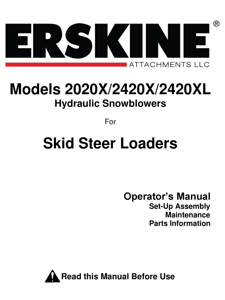 ERSKINE ATTACHMENTS 2020 SERIES OPERATOR'S MANUAL Pdf Download ManualsLib