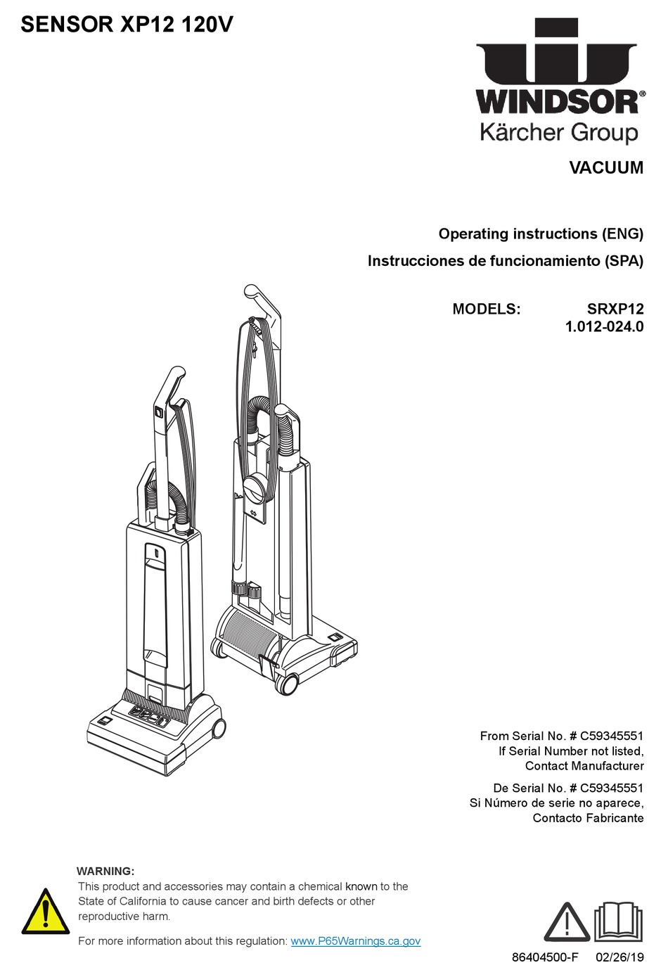 KÄRCHER WINDSOR SRXP12 OPERATING INSTRUCTIONS MANUAL Pdf Download ManualsLib