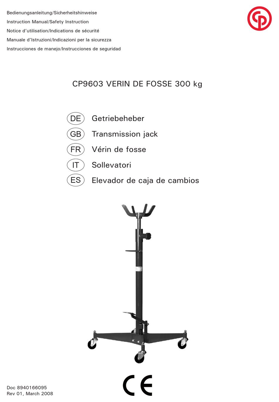 CHICAGO PNEUMATIC CP9603 INSTRUCTION MANUAL/SAFETY INSTRUCTION Pdf