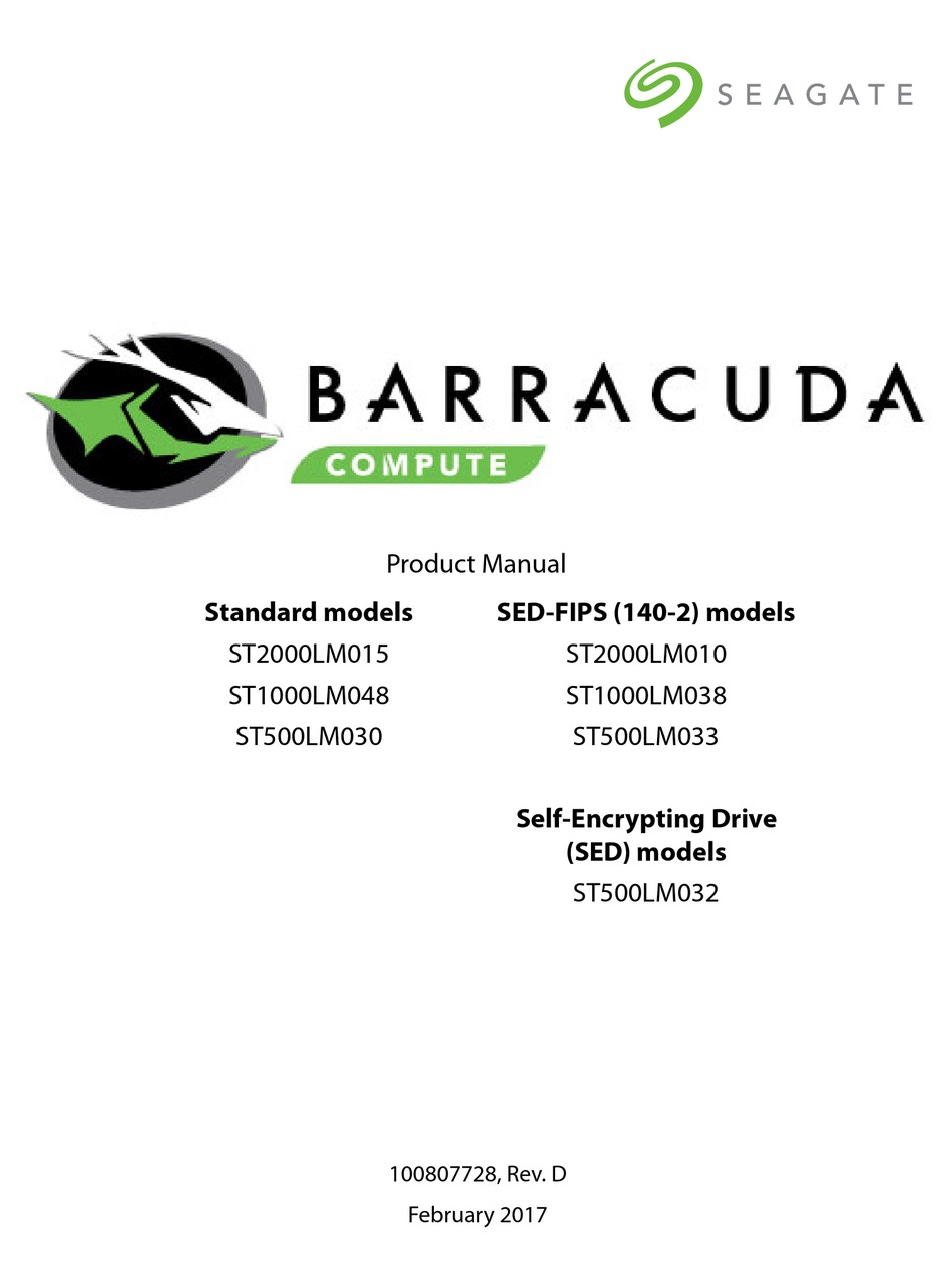 Seagate Technology Barracuda St Lm Product Manual Pdf Download