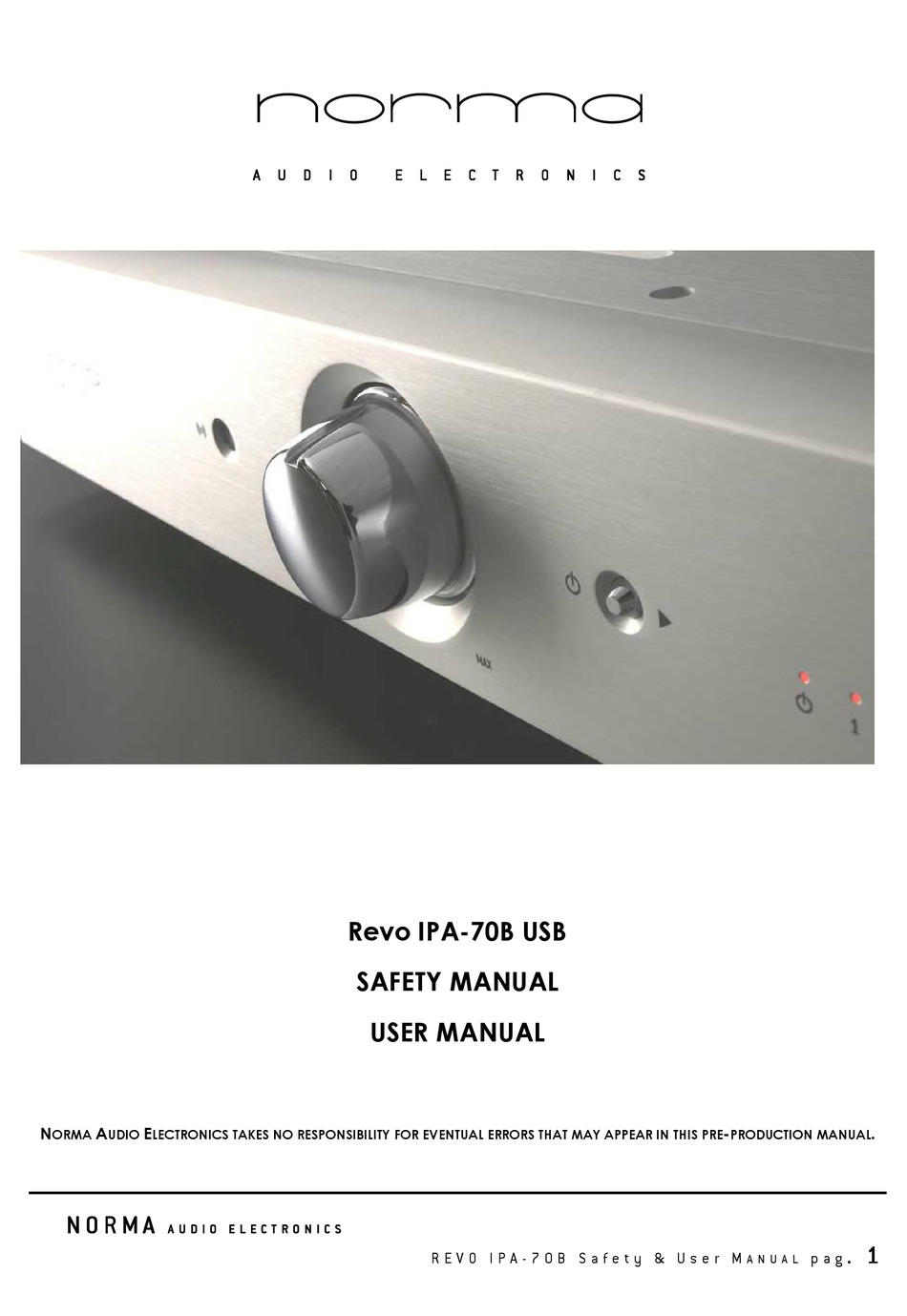 NORMA REVO IPA70B USB USER MANUAL Pdf Download ManualsLib
