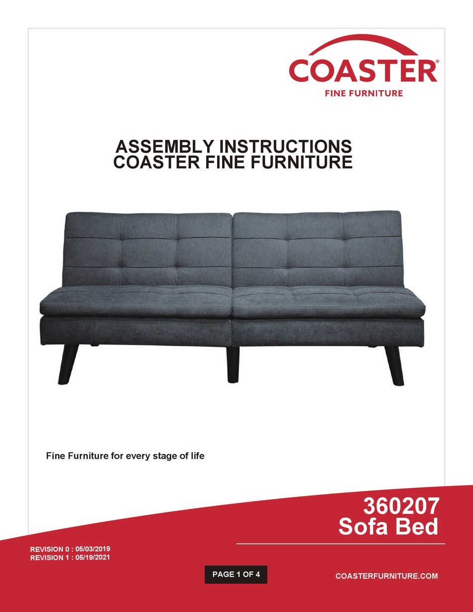 COASTER 360207 ASSEMBLY INSTRUCTIONS Pdf Download ManualsLib