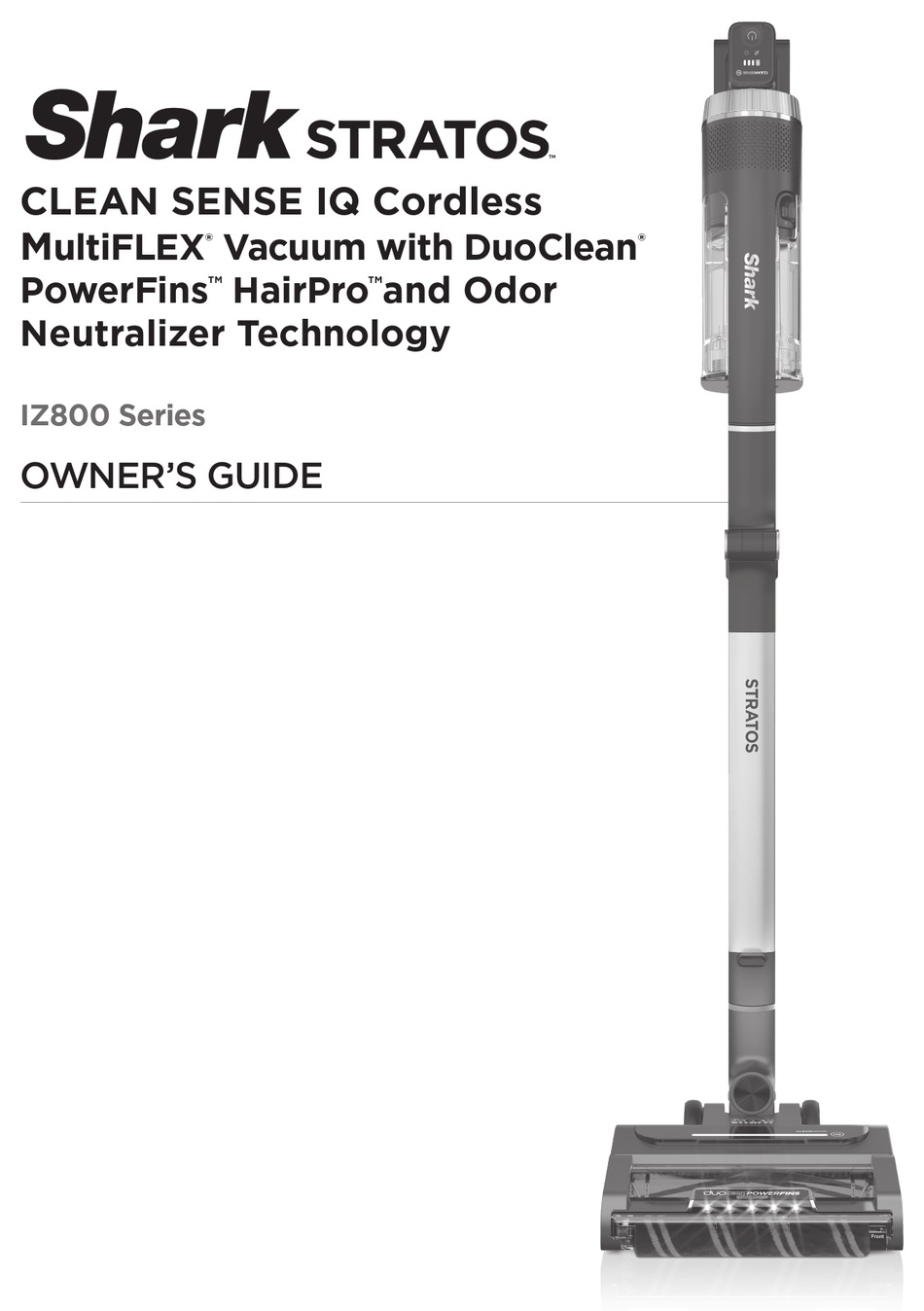 SHARK STRATOS CLEAN SENSE IQ MULTIFLEX IZ800 SERIES OWNER