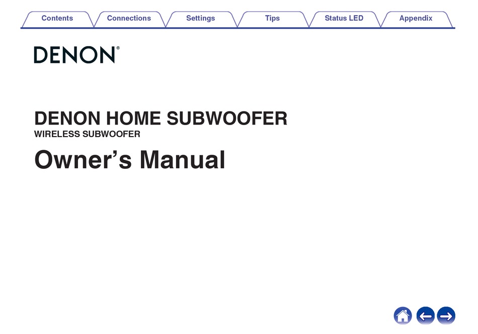 DENON HOME SUBWOOFER OWNER'S MANUAL Pdf Download ManualsLib