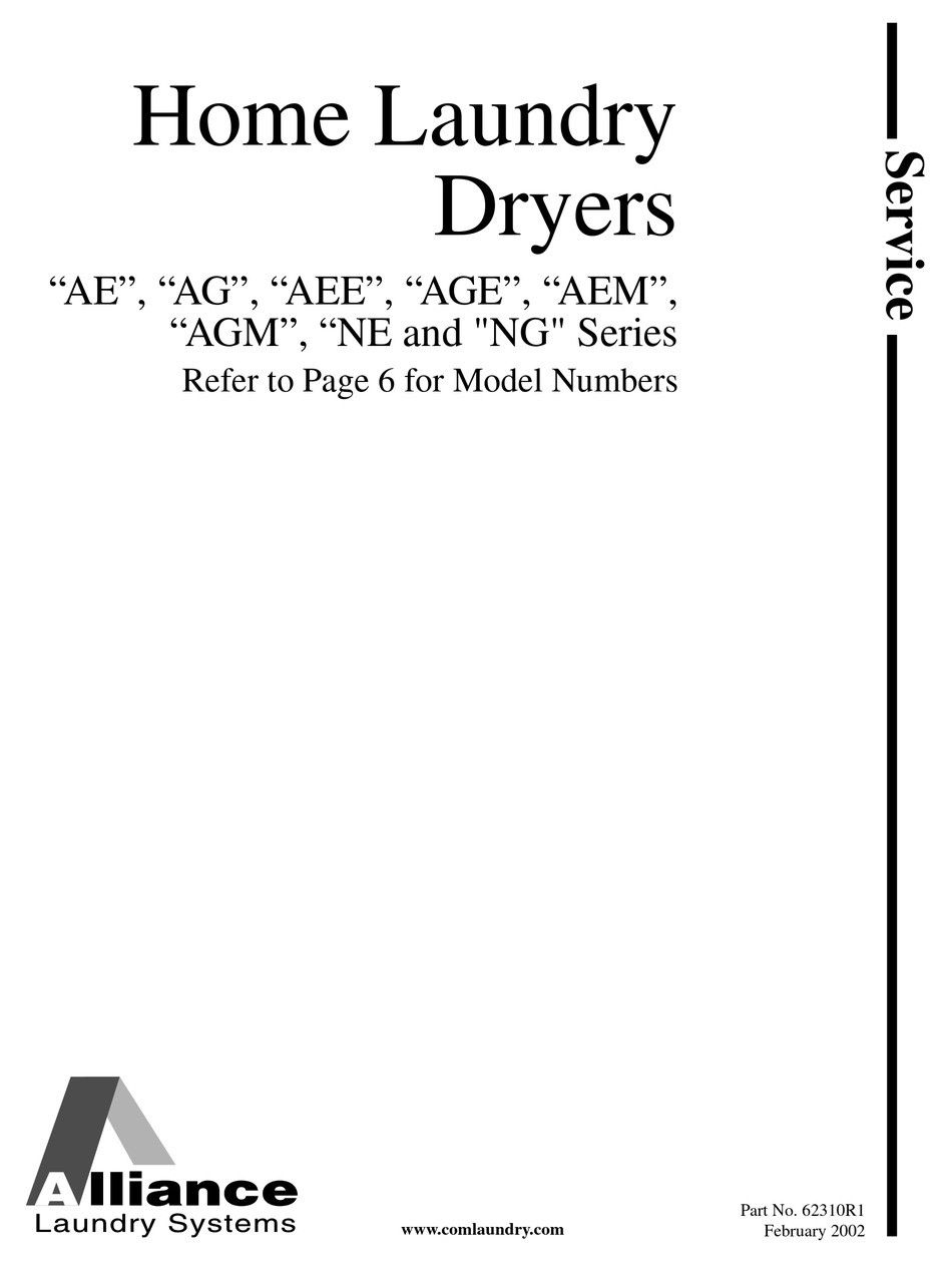 ALLIANCE LAUNDRY SYSTEMS AE SERIES MANUAL Pdf Download ManualsLib