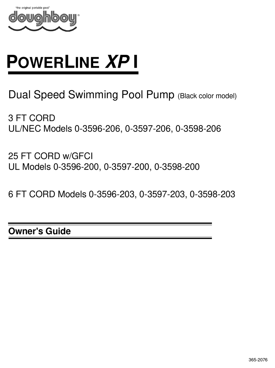 DOUGHBOY POWERLINE XP I OWNER'S MANUAL Pdf Download ManualsLib