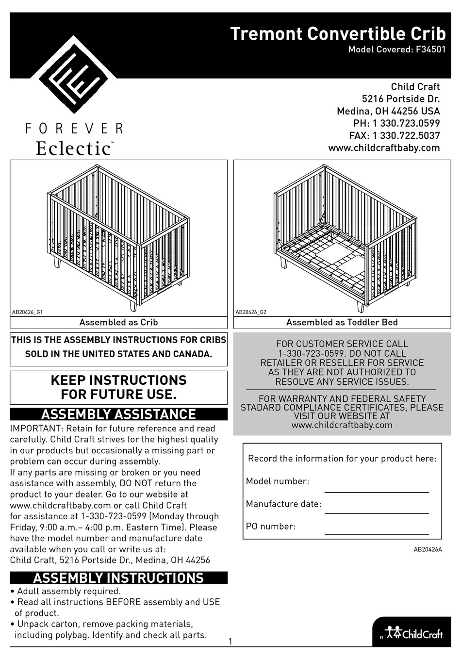 FOREVER ECLECTIC TREMONT F34501 ASSEMBLY INSTRUCTIONS MANUAL Pdf
