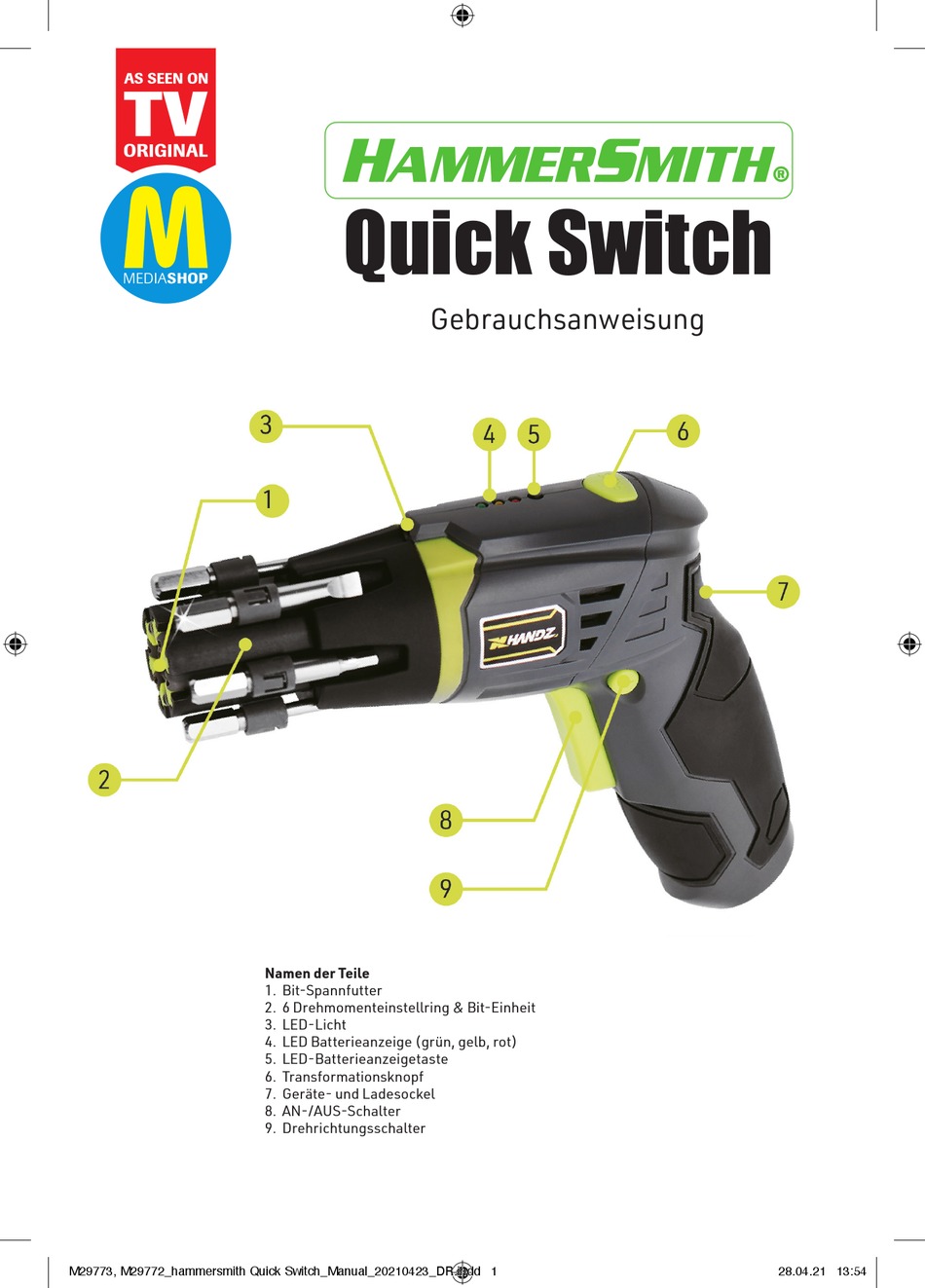 HAMMERSMITH M29773 MANUAL Pdf Download ManualsLib