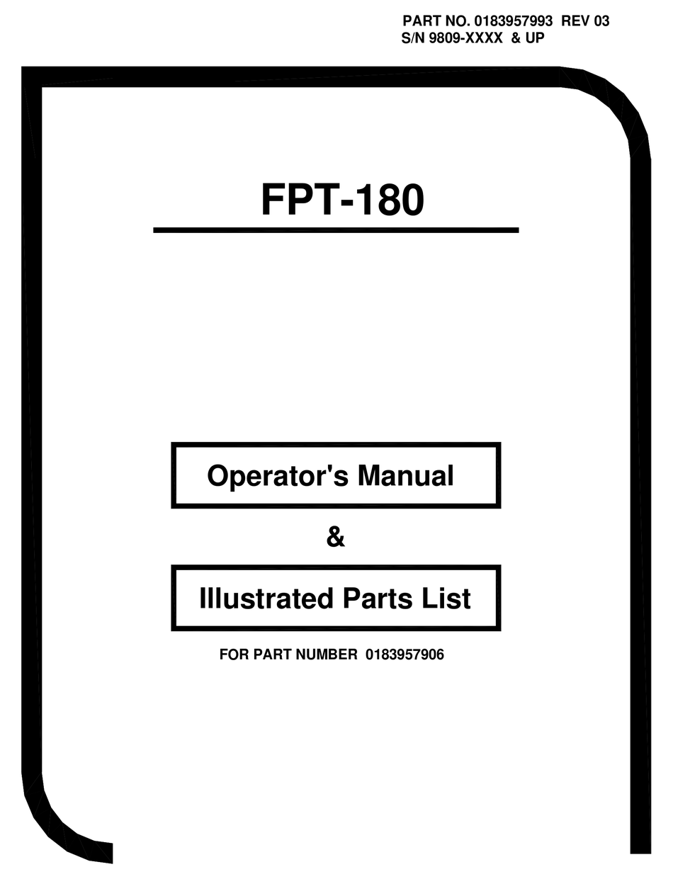 COSTCO FPT180 OPERATOR'S MANUAL Pdf Download ManualsLib