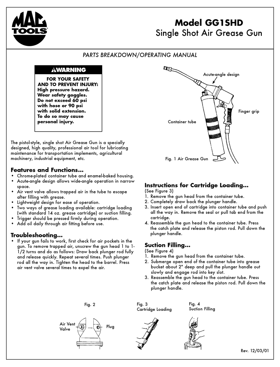 MAC TOOLS GG1SHD QUICK START MANUAL Pdf Download ManualsLib